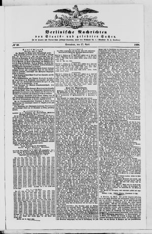 Berlinische Nachrichten von Staats- und gelehrten Sachen on Apr 17, 1858