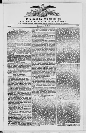 Berlinische Nachrichten von Staats- und gelehrten Sachen vom 20.04.1858