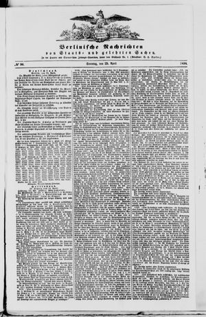 Berlinische Nachrichten von Staats- und gelehrten Sachen on Apr 25, 1858