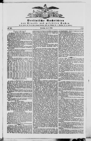 Berlinische Nachrichten von Staats- und gelehrten Sachen vom 02.05.1858