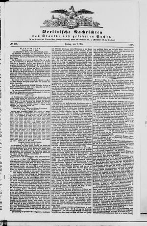 Berlinische Nachrichten von Staats- und gelehrten Sachen vom 07.05.1858