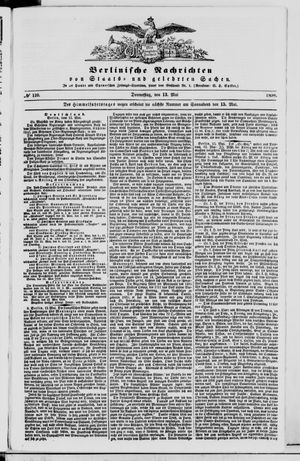 Berlinische Nachrichten von Staats- und gelehrten Sachen on May 13, 1858