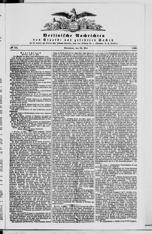 Berlinische Nachrichten von Staats- und gelehrten Sachen vom 15.05.1858
