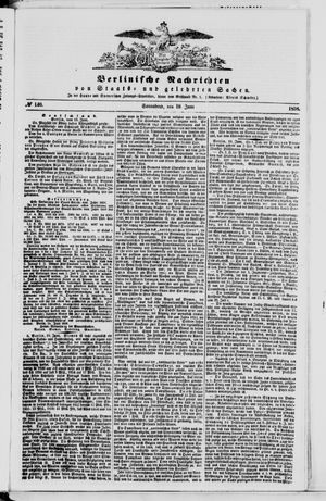 Berlinische Nachrichten von Staats- und gelehrten Sachen vom 19.06.1858