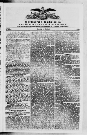Berlinische Nachrichten von Staats- und gelehrten Sachen vom 18.07.1858