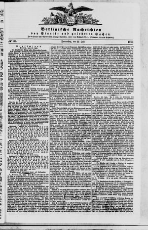 Berlinische Nachrichten von Staats- und gelehrten Sachen vom 22.07.1858