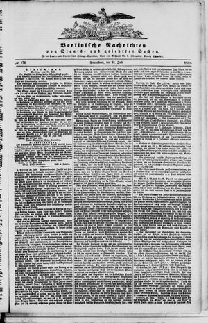 Berlinische Nachrichten von Staats- und gelehrten Sachen vom 31.07.1858