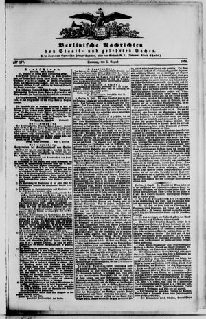 Berlinische Nachrichten von Staats- und gelehrten Sachen vom 01.08.1858