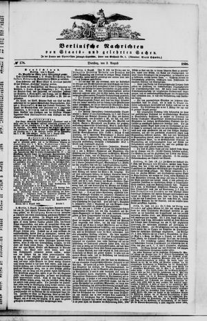 Berlinische Nachrichten von Staats- und gelehrten Sachen on Aug 3, 1858