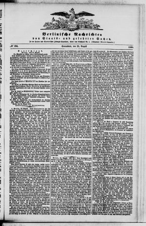 Berlinische Nachrichten von Staats- und gelehrten Sachen vom 21.08.1858
