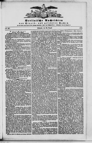 Berlinische Nachrichten von Staats- und gelehrten Sachen vom 25.08.1858