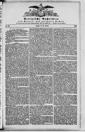 Berlinische Nachrichten von Staats- und gelehrten Sachen vom 27.08.1858