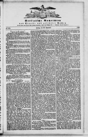 Berlinische Nachrichten von Staats- und gelehrten Sachen vom 10.09.1858