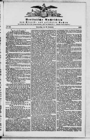 Berlinische Nachrichten von Staats- und gelehrten Sachen vom 16.09.1858