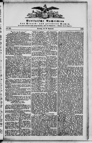 Berlinische Nachrichten von Staats- und gelehrten Sachen vom 19.09.1858