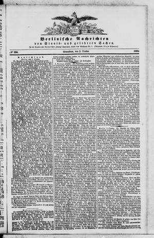 Berlinische Nachrichten von Staats- und gelehrten Sachen vom 02.10.1858
