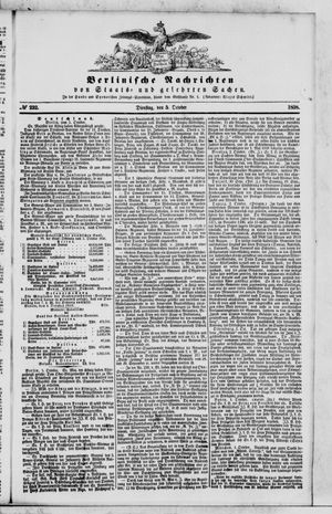 Berlinische Nachrichten von Staats- und gelehrten Sachen vom 05.10.1858