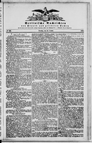 Berlinische Nachrichten von Staats- und gelehrten Sachen vom 12.10.1858