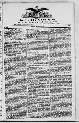 Berlinische Nachrichten von Staats- und gelehrten Sachen vom 17.10.1858