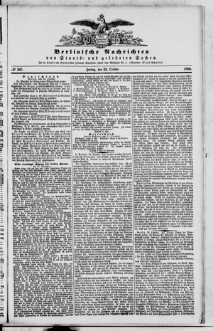 Berlinische Nachrichten von Staats- und gelehrten Sachen vom 22.10.1858