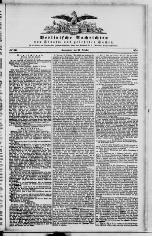 Berlinische Nachrichten von Staats- und gelehrten Sachen vom 23.10.1858
