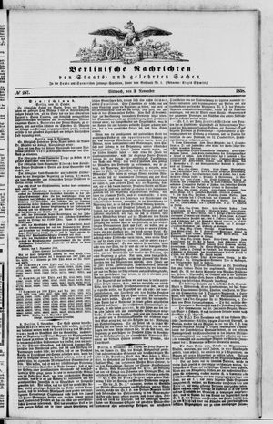 Berlinische Nachrichten von Staats- und gelehrten Sachen vom 03.11.1858