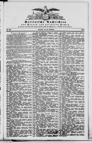 Berlinische Nachrichten von Staats- und gelehrten Sachen vom 14.11.1858