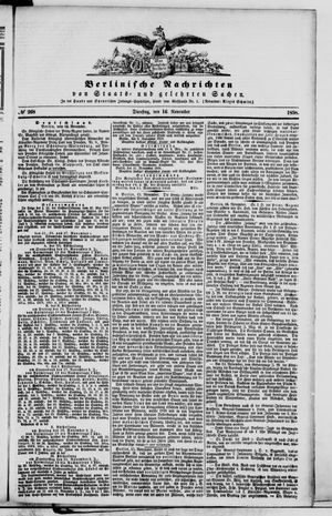 Berlinische Nachrichten von Staats- und gelehrten Sachen vom 16.11.1858