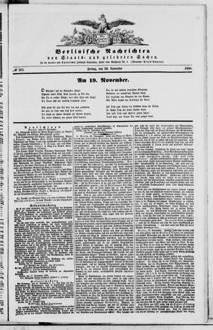 Berlinische Nachrichten von Staats- und gelehrten Sachen on Nov 19, 1858