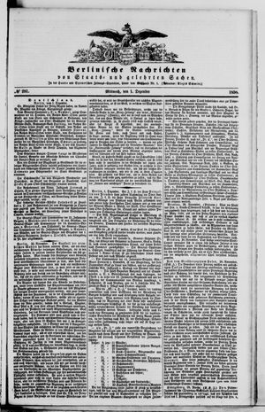 Berlinische Nachrichten von Staats- und gelehrten Sachen vom 01.12.1858