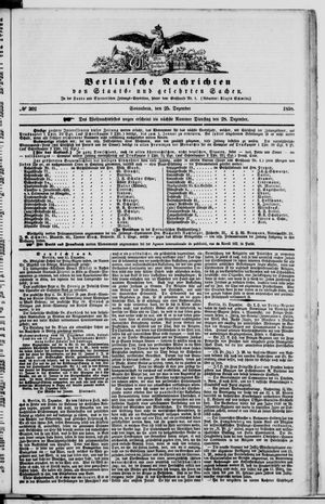 Berlinische Nachrichten von Staats- und gelehrten Sachen vom 25.12.1858