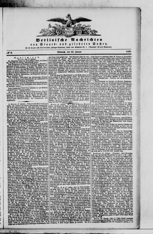 Berlinische Nachrichten von Staats- und gelehrten Sachen on Jan 12, 1859