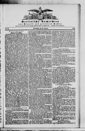 Berlinische Nachrichten von Staats- und gelehrten Sachen vom 13.01.1859