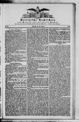 Berlinische Nachrichten von Staats- und gelehrten Sachen on Jan 19, 1859
