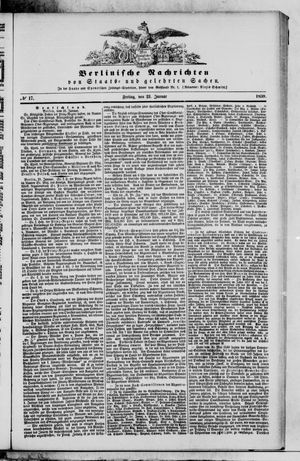 Berlinische Nachrichten von Staats- und gelehrten Sachen vom 21.01.1859