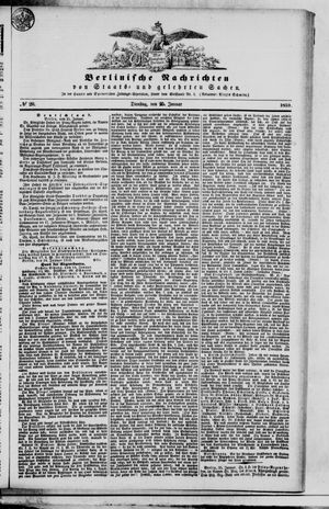Berlinische Nachrichten von Staats- und gelehrten Sachen vom 25.01.1859