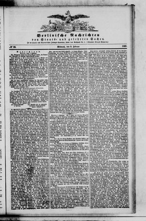 Berlinische Nachrichten von Staats- und gelehrten Sachen on Feb 9, 1859