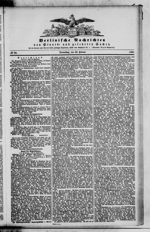 Berlinische Nachrichten von Staats- und gelehrten Sachen vom 10.02.1859
