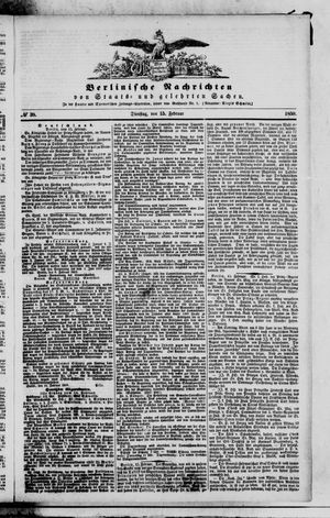 Berlinische Nachrichten von Staats- und gelehrten Sachen vom 15.02.1859