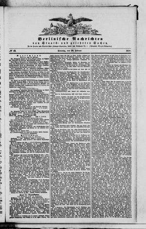 Berlinische Nachrichten von Staats- und gelehrten Sachen vom 20.02.1859