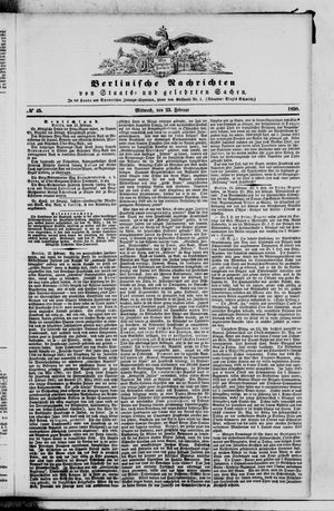 Berlinische Nachrichten von Staats- und gelehrten Sachen vom 23.02.1859