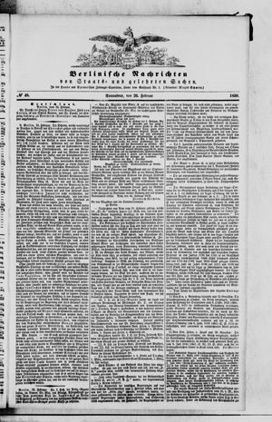 Berlinische Nachrichten von Staats- und gelehrten Sachen vom 26.02.1859