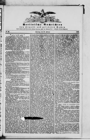 Berlinische Nachrichten von Staats- und gelehrten Sachen vom 27.02.1859