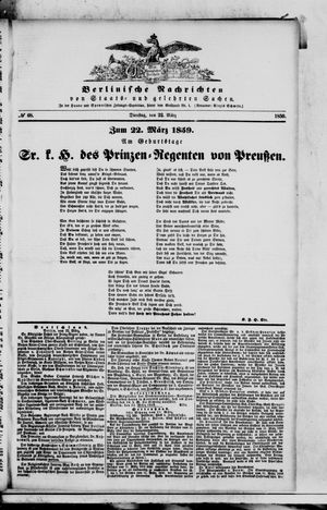 Berlinische Nachrichten von Staats- und gelehrten Sachen vom 22.03.1859
