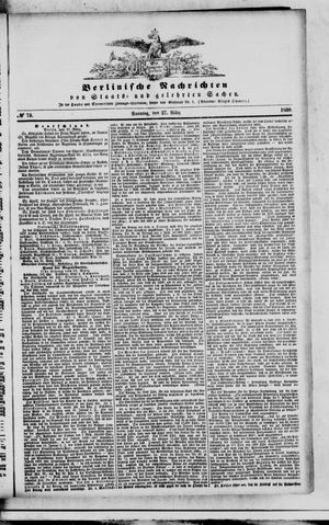 Berlinische Nachrichten von Staats- und gelehrten Sachen vom 27.03.1859