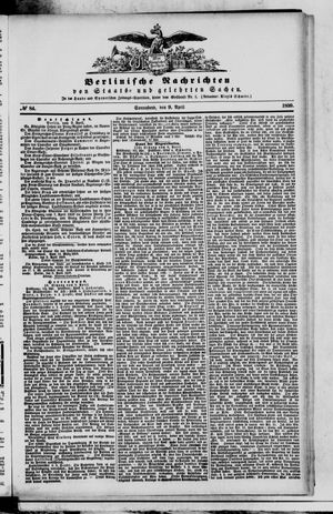 Berlinische Nachrichten von Staats- und gelehrten Sachen vom 09.04.1859