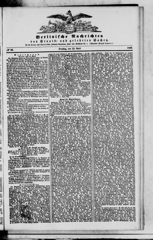 Berlinische Nachrichten von Staats- und gelehrten Sachen on Apr 12, 1859