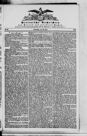 Berlinische Nachrichten von Staats- und gelehrten Sachen vom 16.04.1859