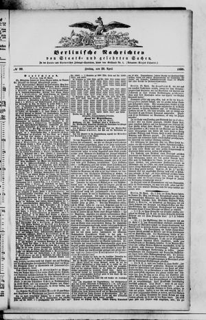 Berlinische Nachrichten von Staats- und gelehrten Sachen vom 29.04.1859