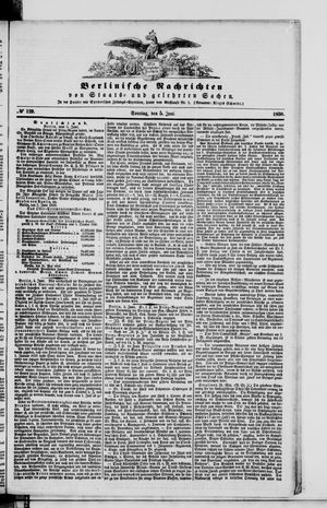 Berlinische Nachrichten von Staats- und gelehrten Sachen on Jun 5, 1859